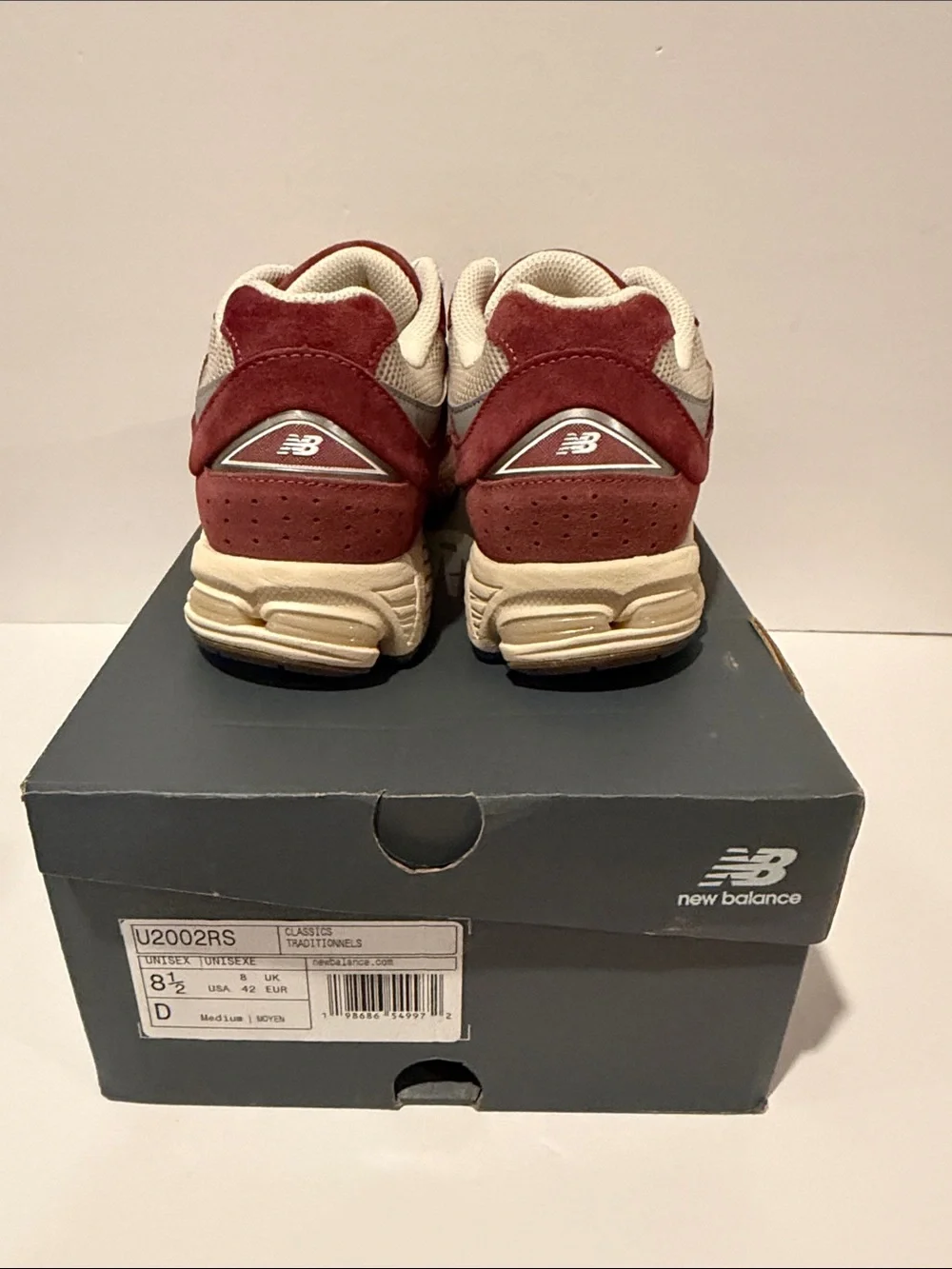 NB2002R ‘Washed Burgundy Timberwolf Slate Grey’ Sz: 8.5 (U2002RS)